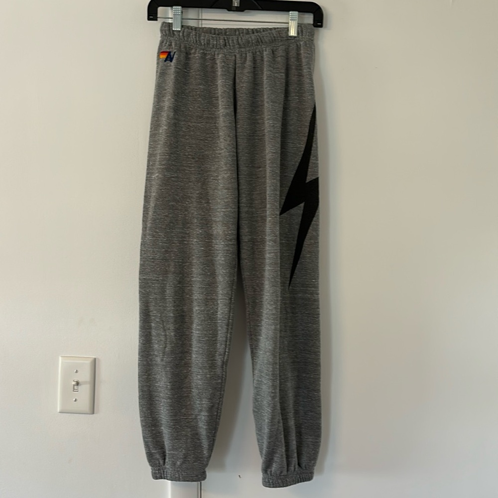 Like New! Aviator Nation bolt sweatpants size S Heather Gray